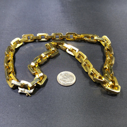 Eddie Borgo Linked Chain Necklace, Gold Plated, Handmade Vintage Jewelry