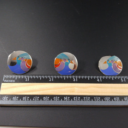 Laurel Burch "Celestial Birds" Earrings & Brooch, 1980s Vintage Jewelry