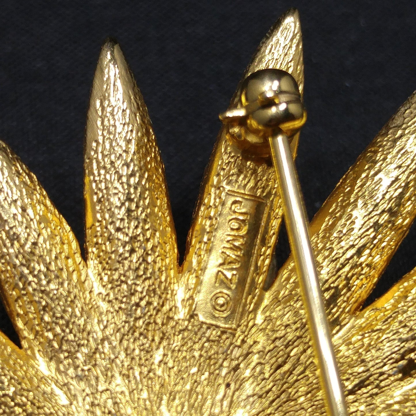 Joseph Mazer Flower Brooch & Earrings, Gold Plated, 1960s Vintage Jewelry