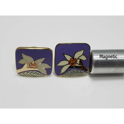Laurel Burch "Wild Lily" Clip Earrings, Gold Plated, 1980s Vintage Earrings