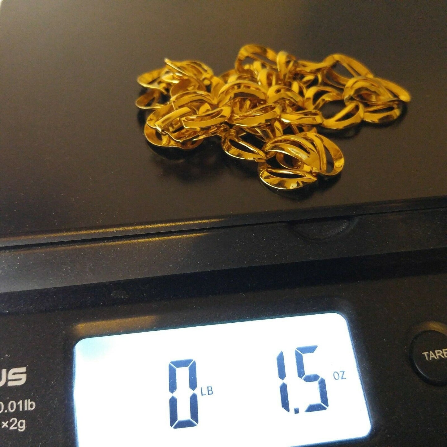 Vintage Napier Gold Tone Chunky Link Necklace 16" Wide Choker Pat. 4,774,743