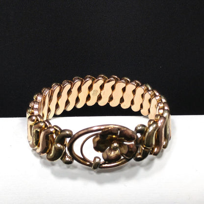 Binder Brothers Expansion Bracelet, Floral Openwork, 1920s Vintage Jewelry