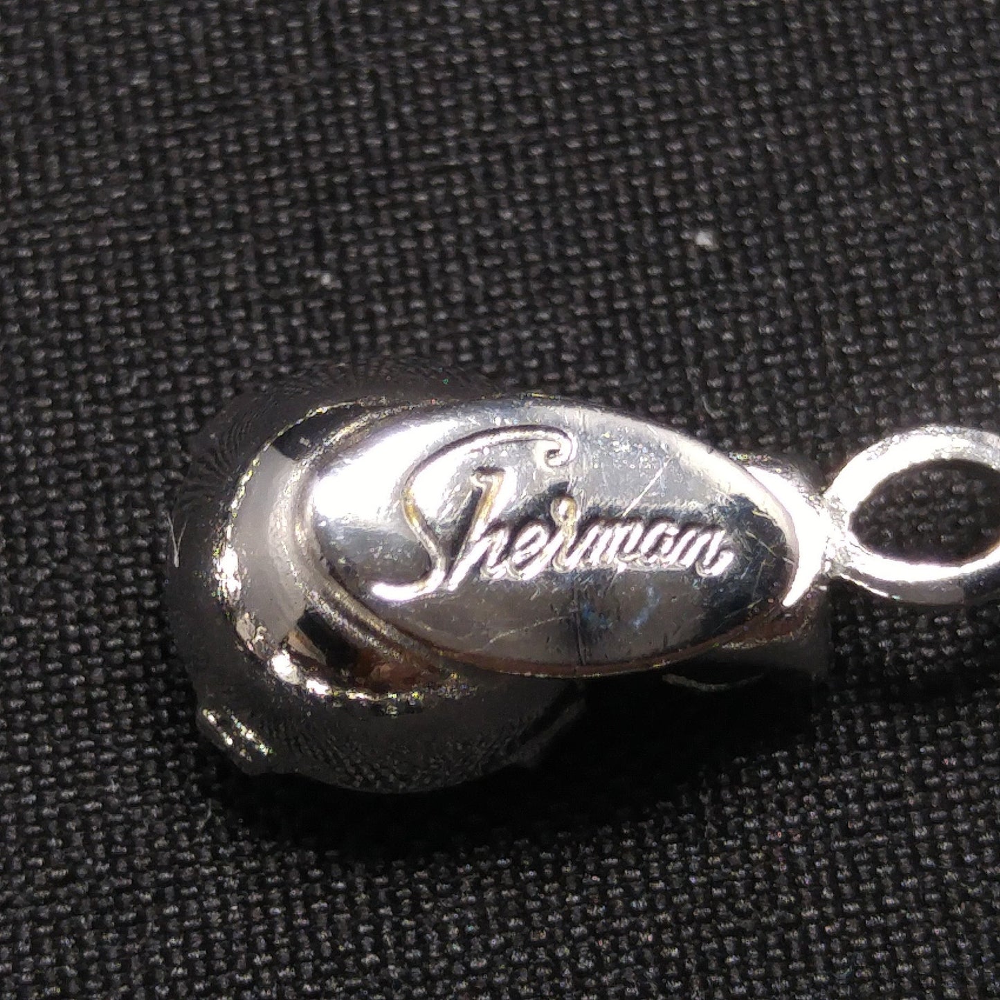 Sherman 1950s–60s Blue Aurora Borealis Rhinestone Necklace | Rhodium Plated Mid-Century Statement Collar