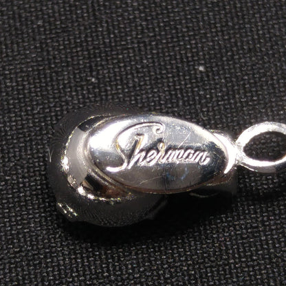 Sherman 1950s–60s Blue Aurora Borealis Rhinestone Necklace | Rhodium Plated Mid-Century Statement Collar