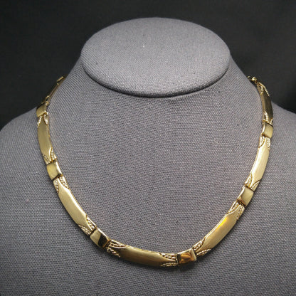 Monet Satin Finish Choker Necklace, Gold Plated, 1950 Vintage Jewelry