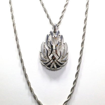 Crown Trifari Pendant Long Necklace, Layered Look, 1960s Vintage Jewelry