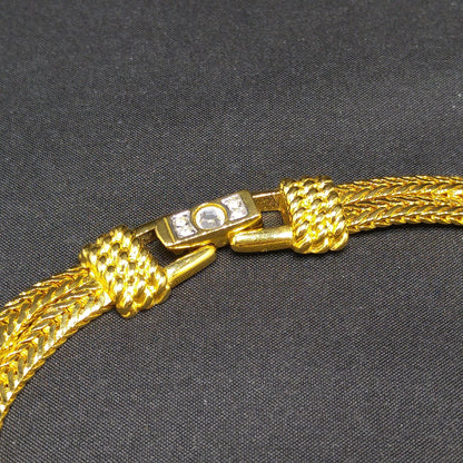 Vintage Swarovski Necklace & Bracelet Set – Gold Plated, Clear Crystals, 1980s–1990s