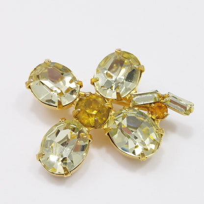 Vintage Weiss Two Set Crystal Brooches, 1947 Signed Weissco 1940 Vintage Jewelry