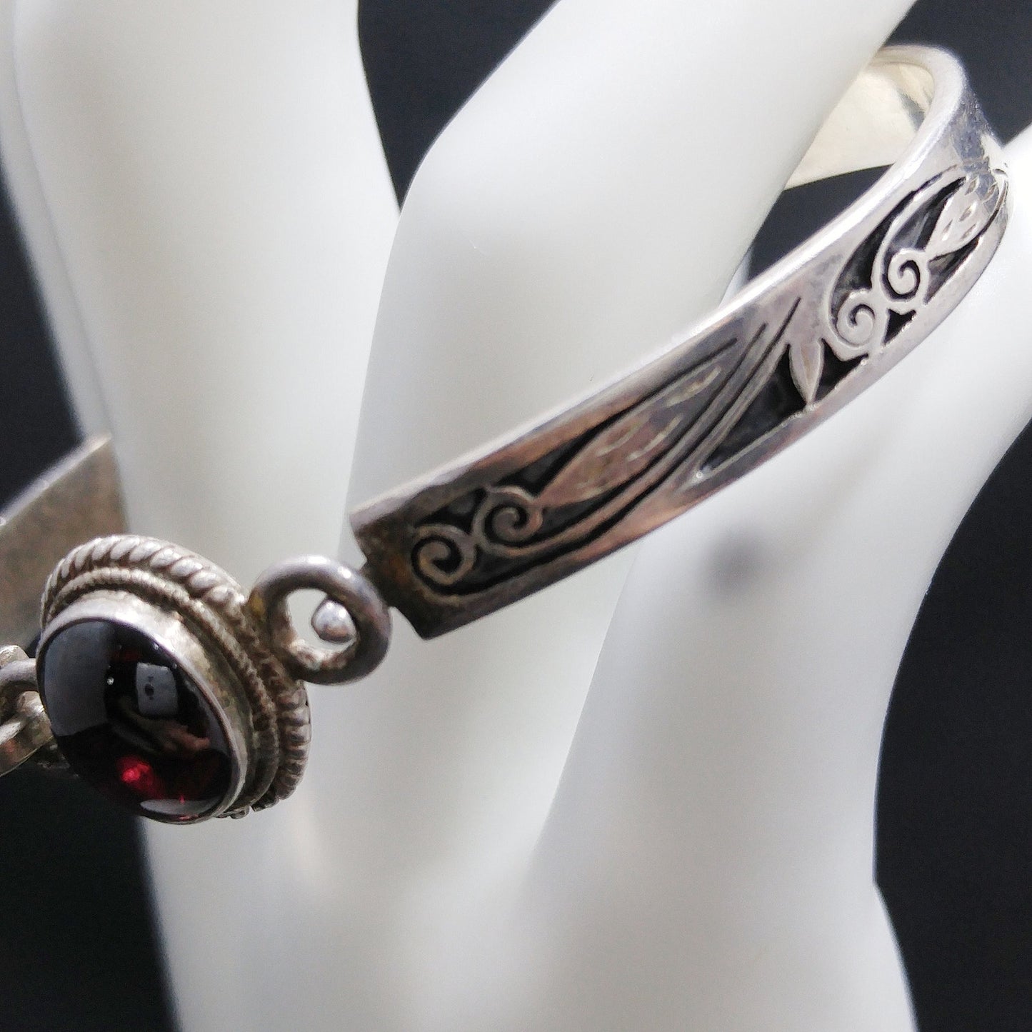 Silver Tourmaline Bracelet, Stamped 925, 1970s Vintage Bracelet