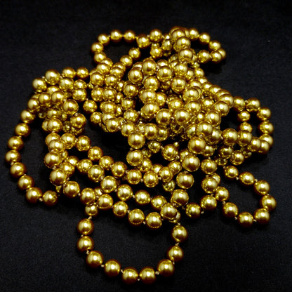 Gold Glass Pearls, Hand Knotted, 96 Inches, 1970s Vintage Jewelry