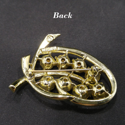 Kramer Topaz Crystal Rhinestone Brooch, Mid-Century Modern, 1950s Vintage Jewelry