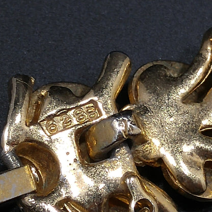 Marcel Boucher 6288 Fan Bracelet 1960s Pavé Rhinestone Art Deco Gold Plate