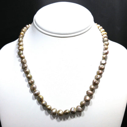 Fresh Water Pearl Necklace, Hand Knotted, Vintage Jewelry