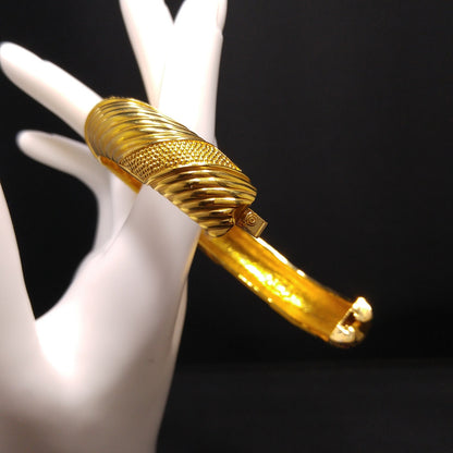 Jackie Kennedy Replica Hinged Bracelet, Camrose & Kross JBK, Red & Clear Rhinestones, 1990s Vintage Jewelry