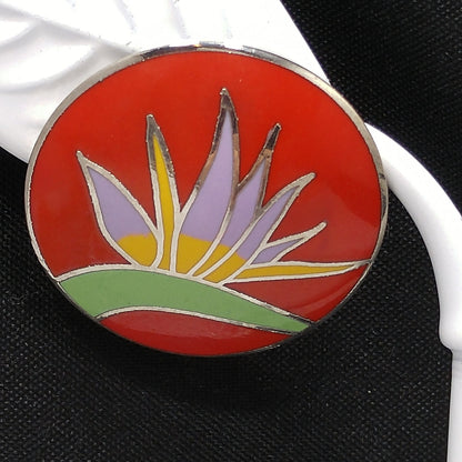 Vintage Laurel Burch Bird of Paradise Post Earrings, Rhodium Plated