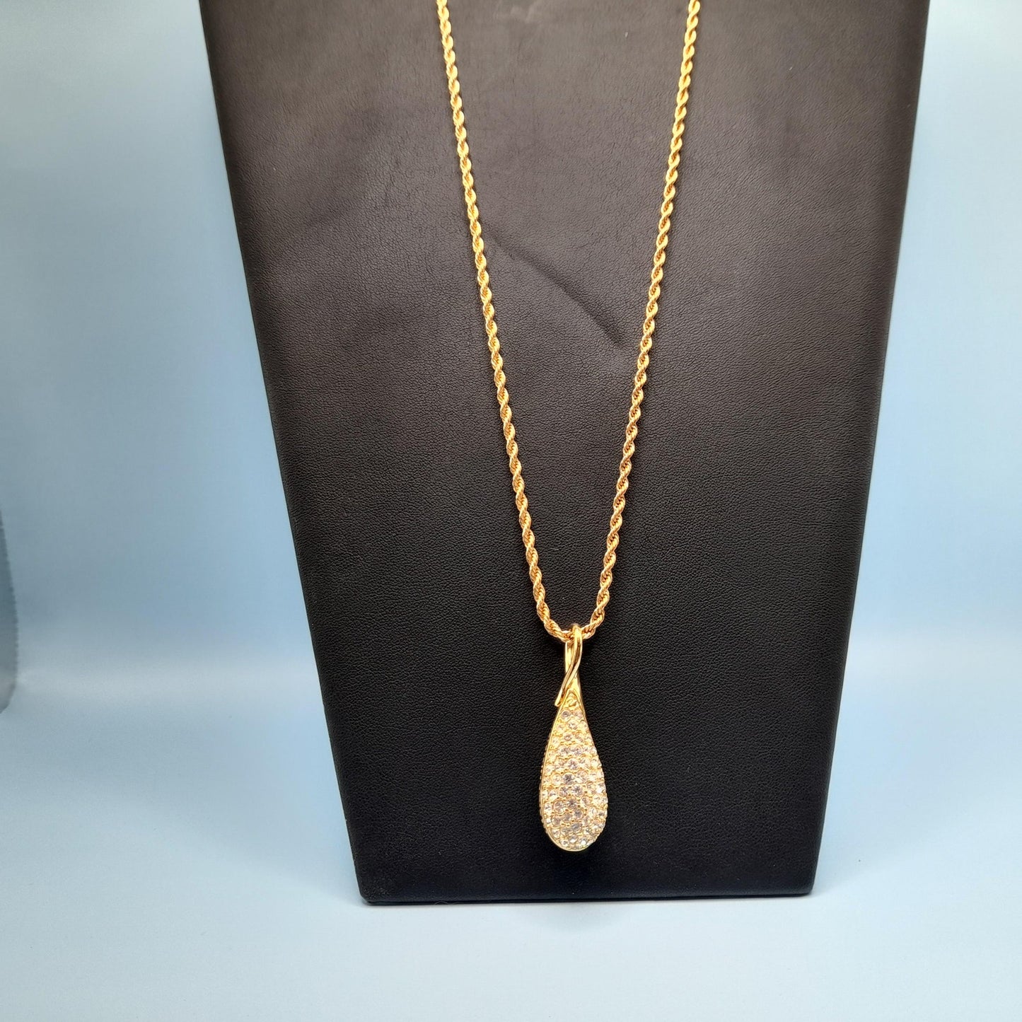 Swarovski Clear Rhinestone Long Pendant Necklace, 30 Inches, Swan Logo