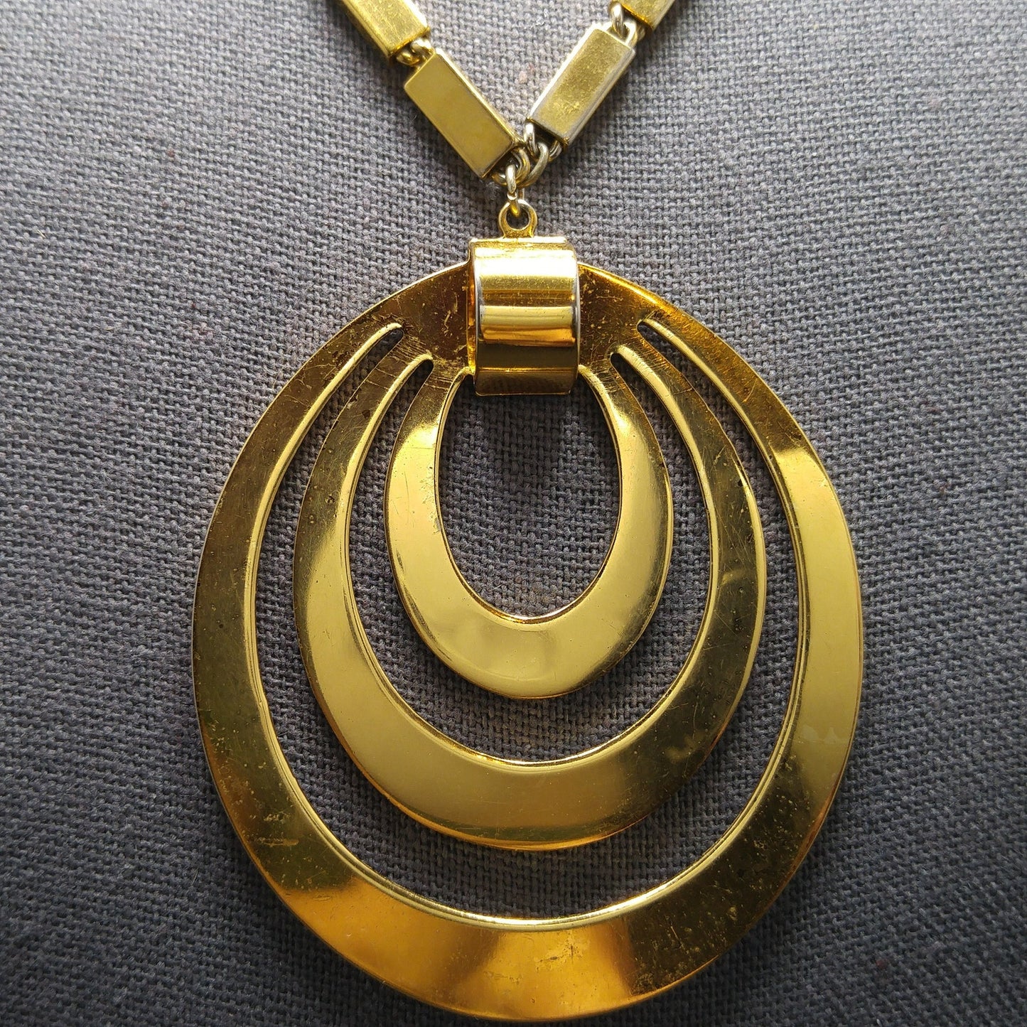 Monet Pendant Necklace, Gold Plated, Book Piece, 1960s Vintage Jewelry