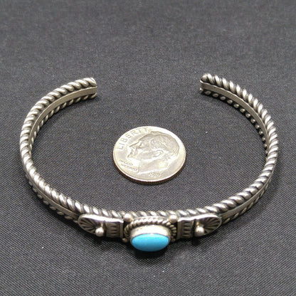 Silver Cuff Gemstone Bracelet, Stamped STERLING N, 1980s Vintage Jewelry