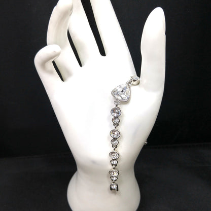 Vintage Givenchy Bracelet – Clear Rhinestone Links, Rhodium Plate, 1990s