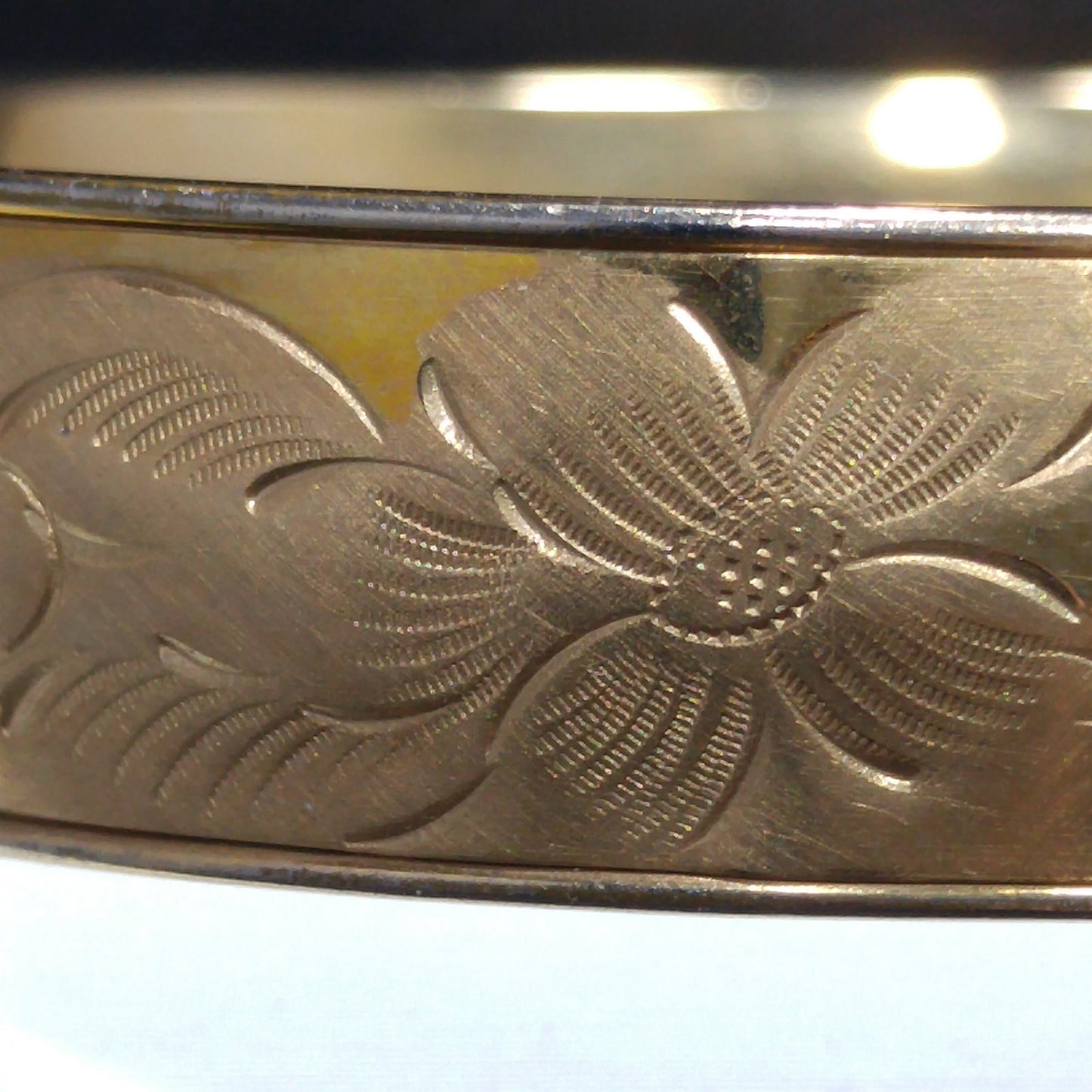 Victorian 12 KT Gold Filled Bracelet, Safety Chain, Floral Embossed, 1930s Vintage Jewelry