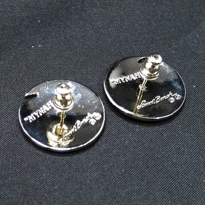 Laurel Burch "Mynah Bird" Post Earrings, Gold Plated, Silver Tone Cloisonne