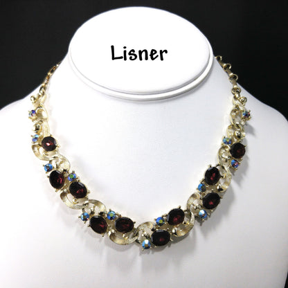 Vintage Lisner Purple Rhinestone Choker Necklace, 1960s Vintage Jewelry