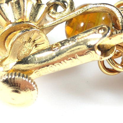 Vendome Topaz Rhinestone Drop Clip Earrings, Gold Plated, 1960s Vintage Jewelry