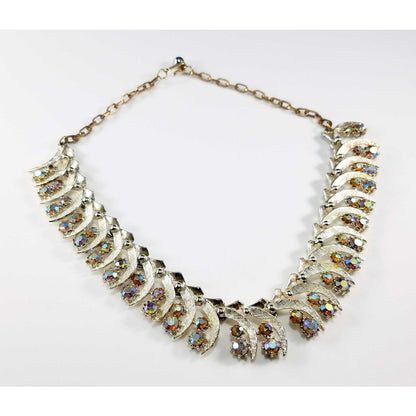 ART Arthur Pepper Rhinestone Necklace, Aurora Borealis, 1950s Vintage Jewelry