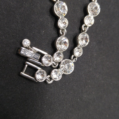 Vintage Givenchy Bracelet – Clear Rhinestone Links, Rhodium Plate, 1990s