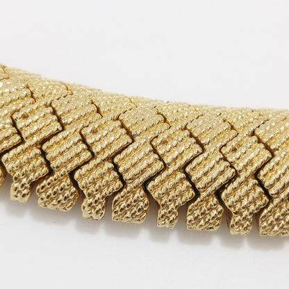 Vintage CINER Gold Plated Snake Zig Zag Choker Necklace