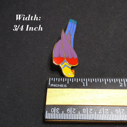 Laurel Burch "Cezanne" Parrot Brooch, Gold Plated, Cloisonne Enamel, 1980s Vintage Jewelry