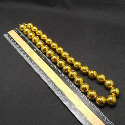 Vintage Monet Gold Plated Beaded Necklace 15mm Beads 1950s–1960s