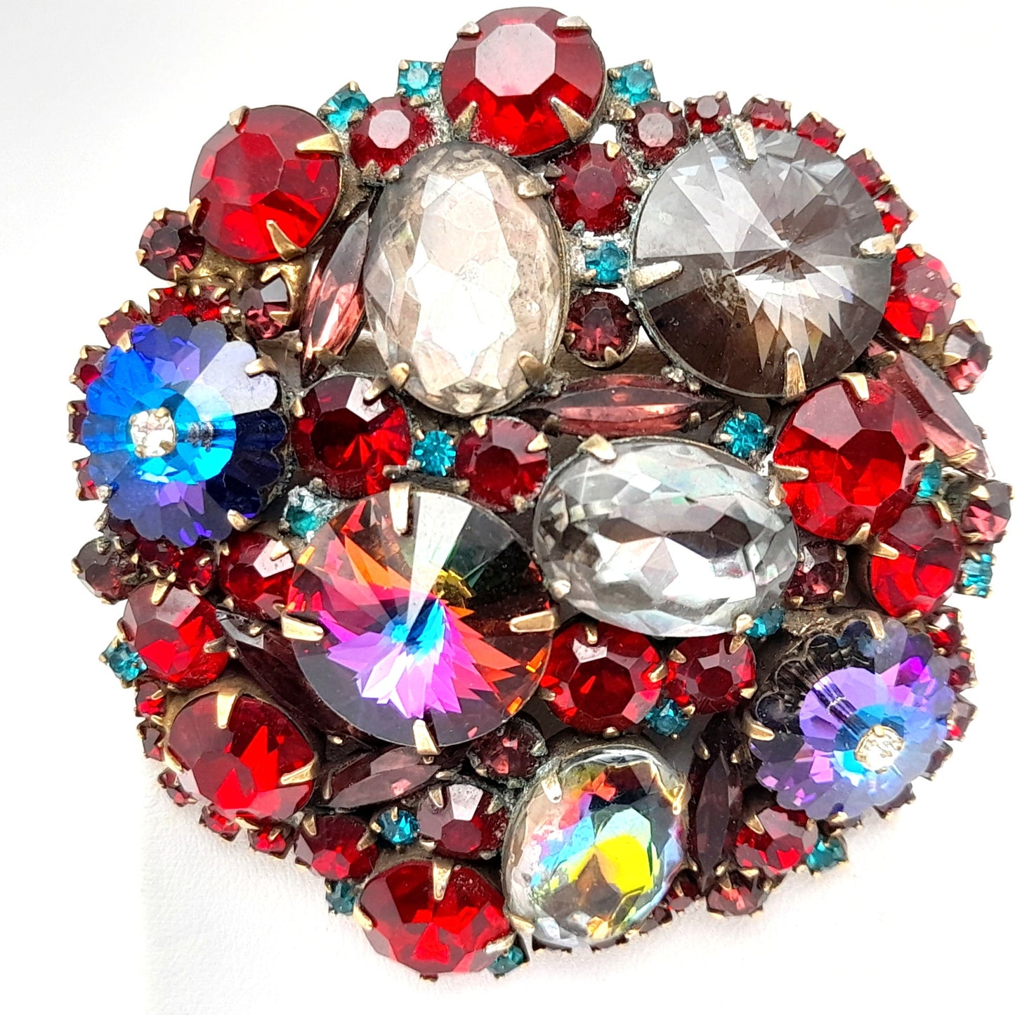 Vintage Red Rhinestone Margarita Brooch - Statement Piece