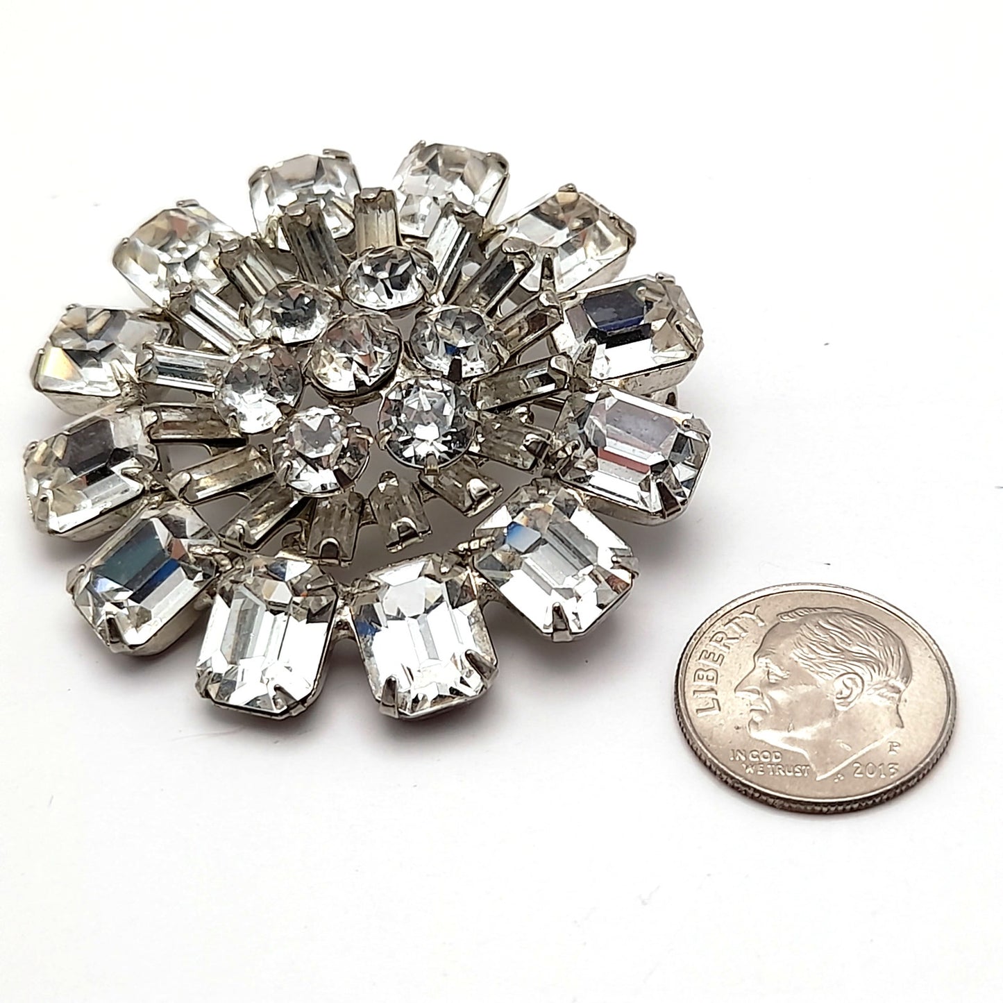 Vintage WEISS Clear Crystal Rhinestone Wedding Brooch