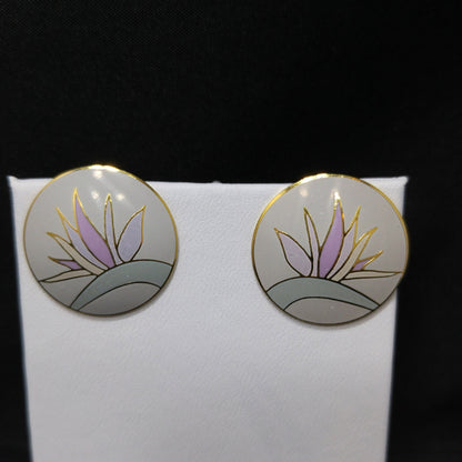 Vintage Laurel Burch Bird of Paradise Post Earrings, Gold Plated, 1980 Vintage