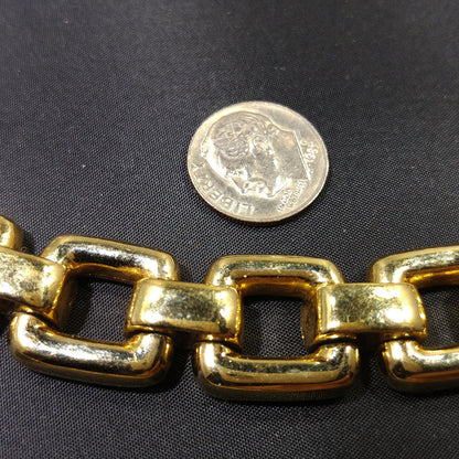 Vintage CINER Gold Chain Choker Necklace, Gold Plated, 1980s