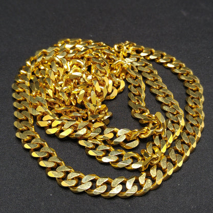 Monet Cuban or Curb Chain 36" Necklace, Gold Plated, 1980s Vintage Jewelry