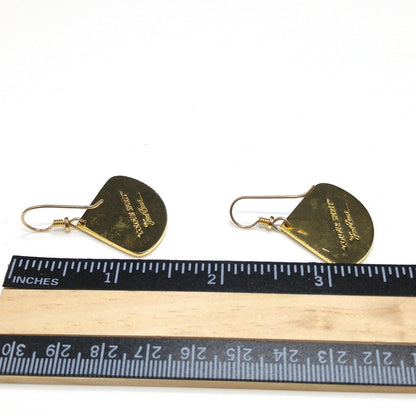 Vintage Laurel Burch "Colour Spirit" Earrings, Red & Black Enamel, Gold Plated