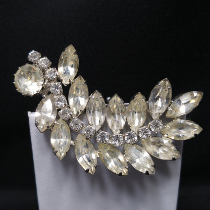 Weiss Clear Floral Spray Brooch, Wedding Jewelry, 1960s Vintage Jewelry