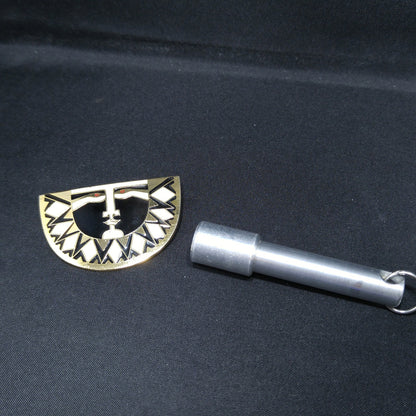 Laurel Burch "Sunface" Brooch, Snake Eyes, Gold Plated, 1980s Vintage Jewelry