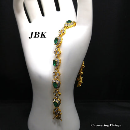 JBK Jackie Kennedy Bracelet – Camrose & Kross Faux Emerald & Rhinestone Replica