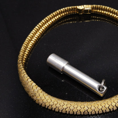 Vintage CINER Gold Plated Snake Zig Zag Choker Necklace