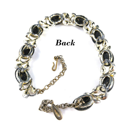 Lucite Glitter Cabochon Choker Necklace, Mid-century, 1950s Vintage Jewelry