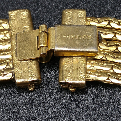 Freirich 1960s Victorian Revival Gold Plated Choker Necklace Filigree Collar