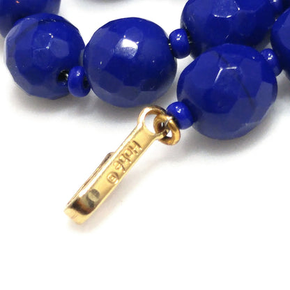 Hobe' Cobalt Blue Beaded Necklace, Strung on Chain, 1950s Vintage Jewelry