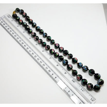 Vintage Chinese Hand Knotted Beaded Necklace, Imported 1960s