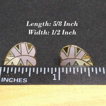 Laurel Burch "Petite Petal" Post Earrings, Lavender Leaves, Gold Plated, 1980s