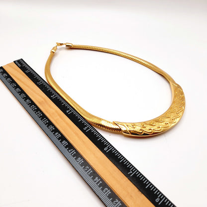 Vintage Christian Dior Mesh Choker Gold Plated Necklace