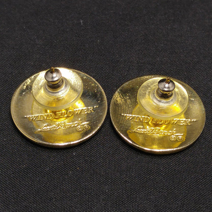 Laurel Burch Wind Flower Earrings, Gold Plated, 1980s Vintage Jewelry