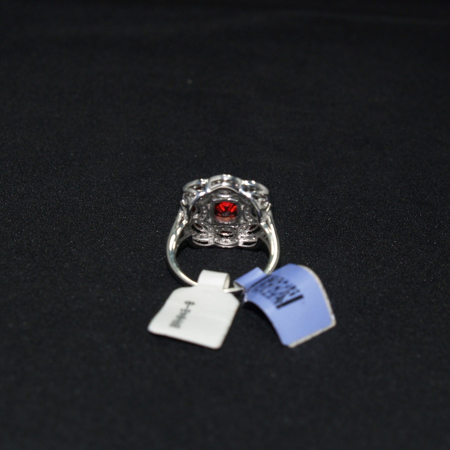 Sterling Silver Garnet Ring, Thailand, Size 8.25, 1990s Vintage Jewelry